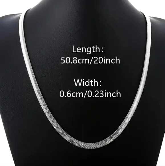 Elegant 9.25 Sterling Silver Snake Chain 20" - Picture 4 of 4